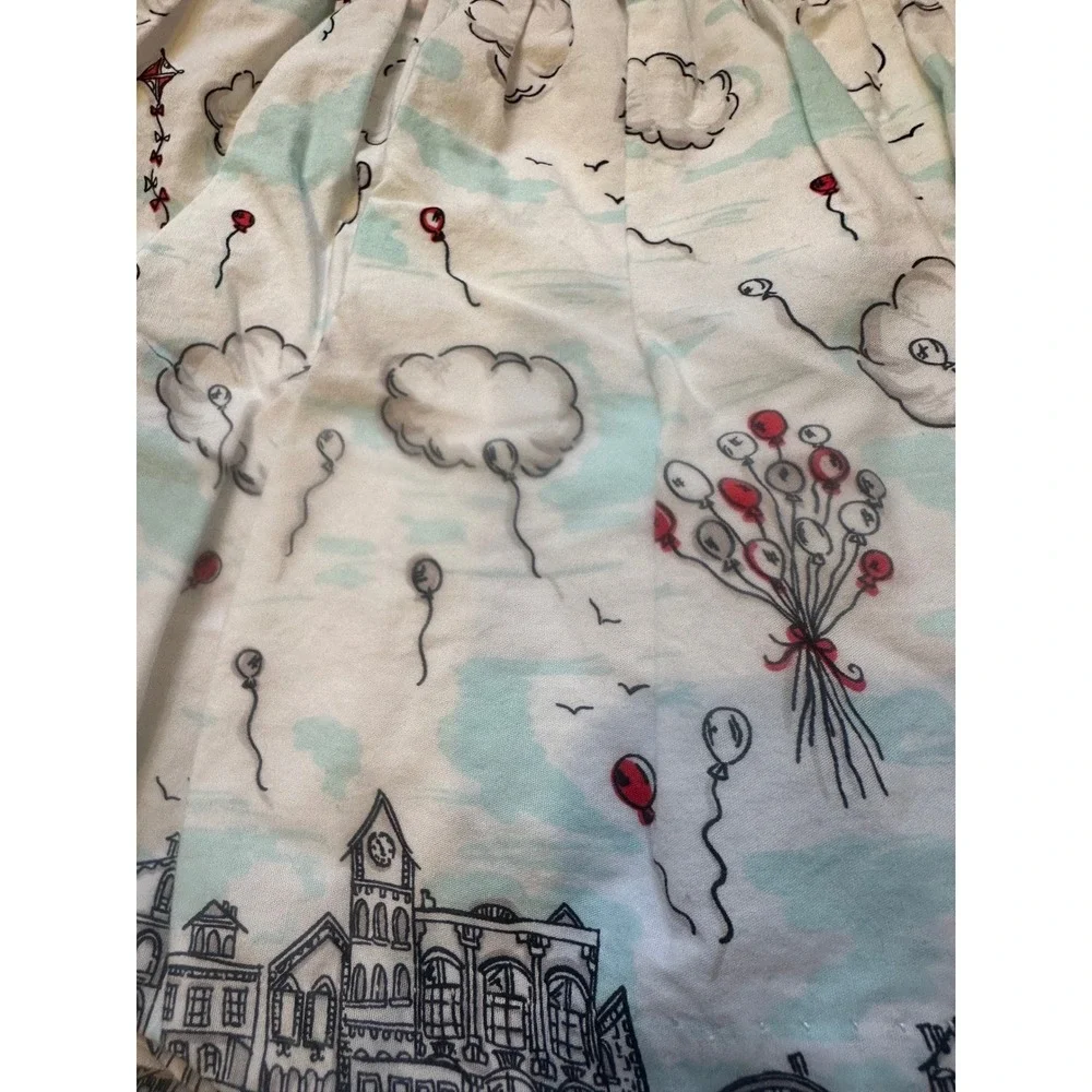Savannah Kids Girls Skirt Cloud‎ Balloon City Print Red Waistband Size 6